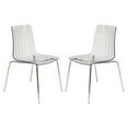 thumbnail image 1 of LeisureMod Ralph Mid-Century Dining Chair with Chrome Base in Clear, Set of 2, 1 of 10