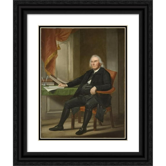 Ralph Earl 19x24 Black Ornate Framed Double Matted Museum Art Print Titled: Abraham Davenport (1788)