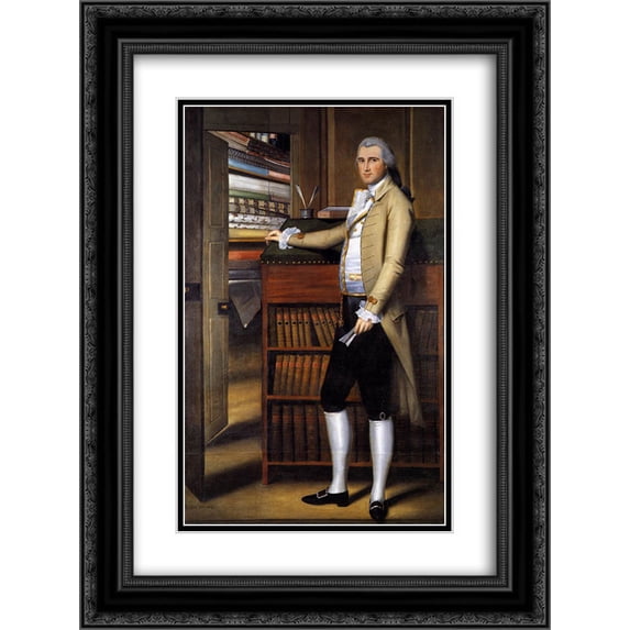 Ralph Earl 2x Matted 18x24 Black Ornate Framed Art Print 'Earl's portrait of Elijah Boardman'