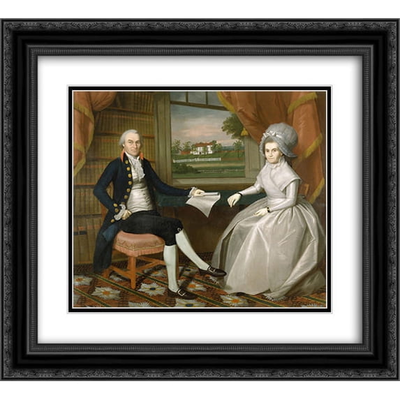 Ralph Earl 2x Matted 22x20 Black Ornate Framed Art Print 'Oliver and Abigail Wolcott Ellsworth'