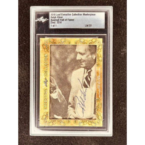 Ralph Kiner 2018 Leaf Masterpiece Cut Signature certified autograph card 1/1 JSA Pirates