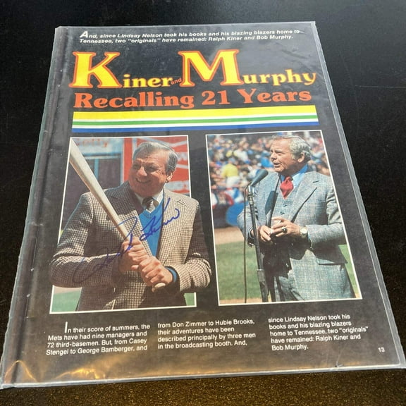 Ralph Kiner Signed Autographed Baseball Magazine