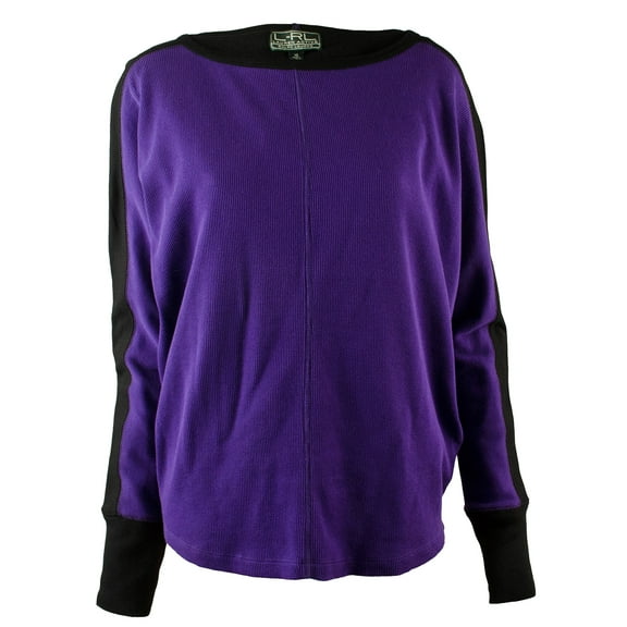 Ralph Lauen Women's Waffle-Knit Colorblocked Top PB XS