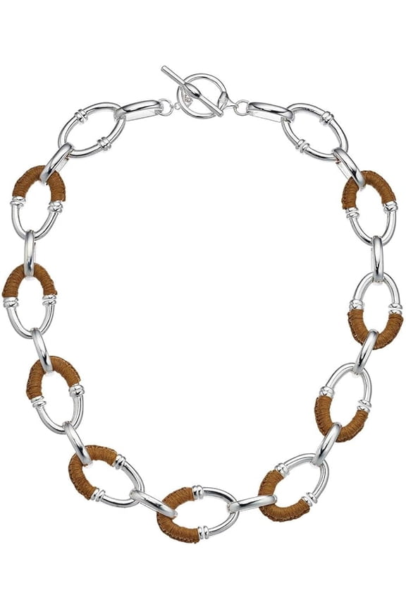 Ralph Lauren 17" Raffia Link Necklace