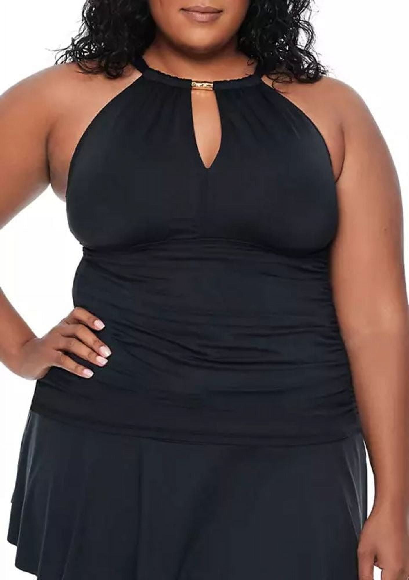 dress tankini black high neck Double Tied Mini Dress – mapale shop