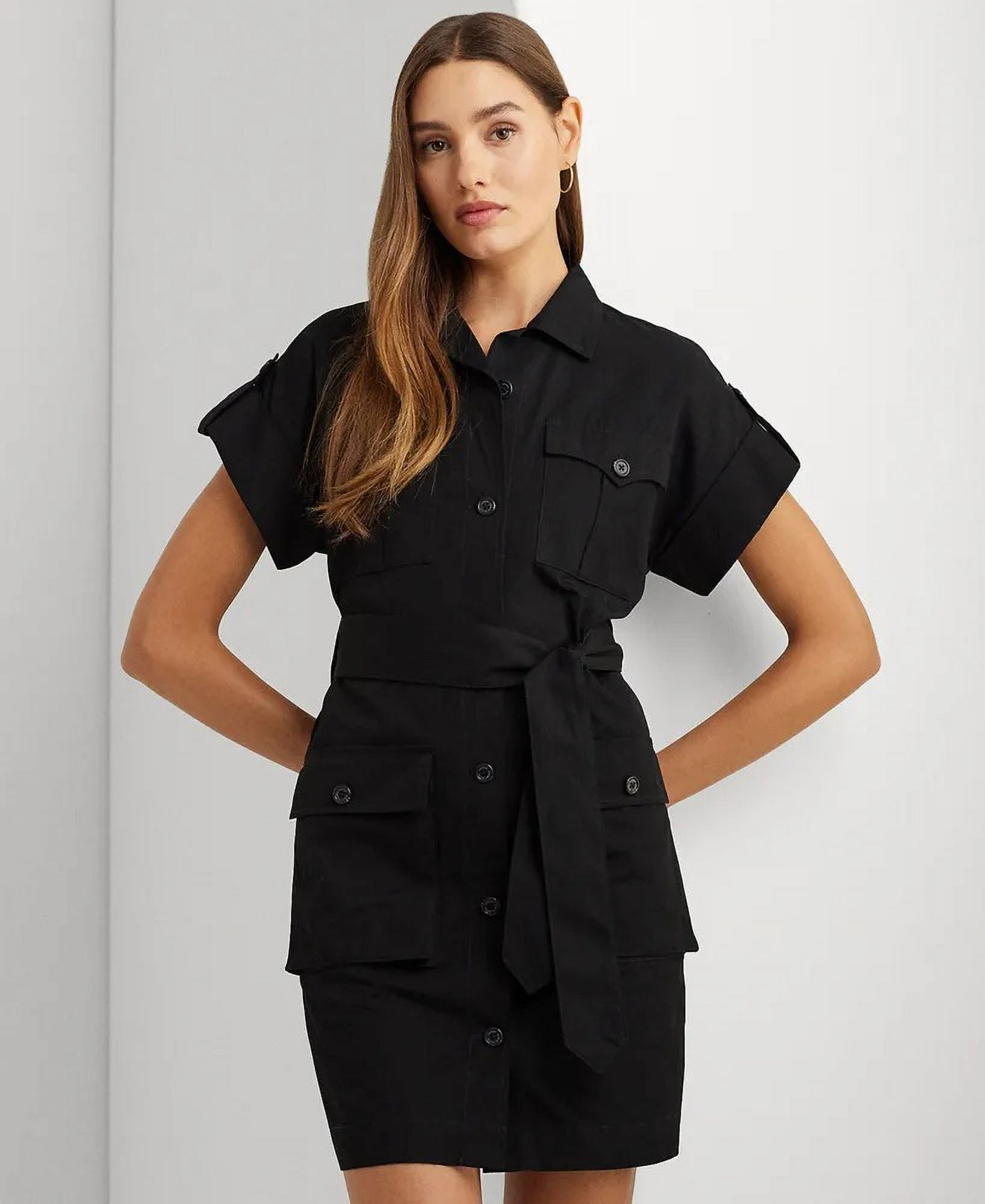 Ralph Lauren BLACK Women's Belted Cotton Utility Shirtdress, US 10 - Walmart.com Ralph Lauren BLACK Women's Belted Cotton Utility Shirtdress, US 10 - Walmart.com