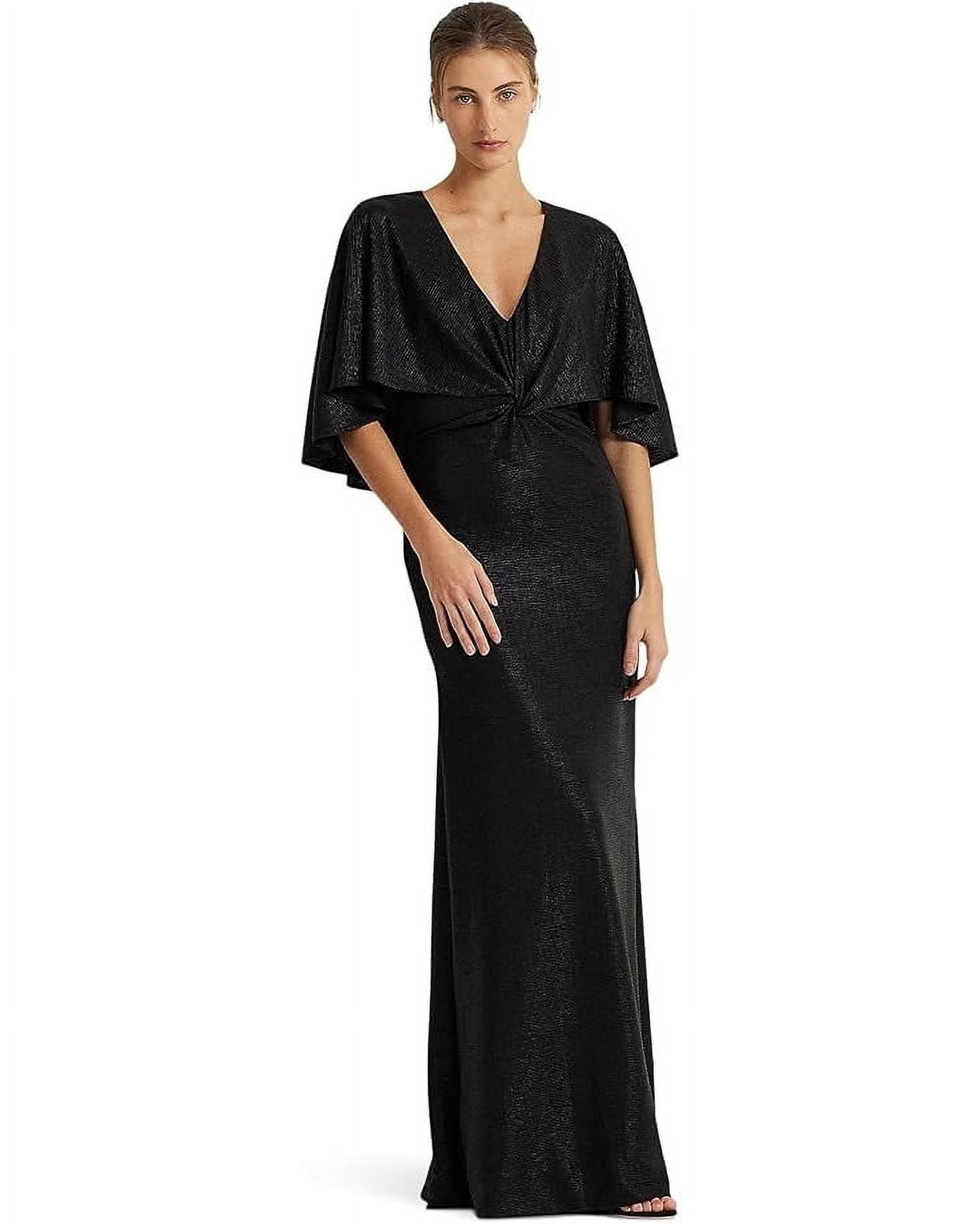 Ralph Lauren BLACK Women's Metallic Knit Twist-Front Cape Gown, US 6 -  Walmart.com