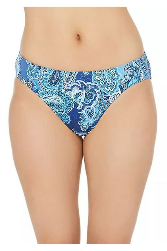 BLUE Bandana Paisley Printed Hipster Swim Bottoms, US 4