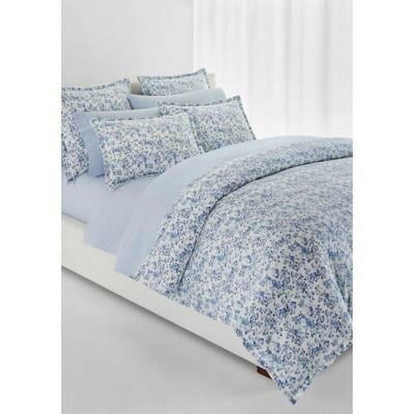Ralph Lauren BLUE Home Rhyne Floral Flannel Comforter Set, US King Size