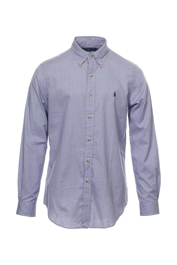 Blue Plaid Button Down Shirt Sport , Size Small