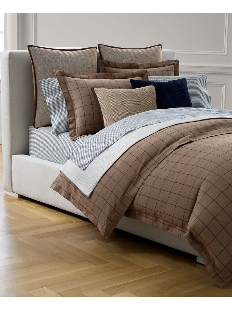 Ralph Lauren CINNAMON Ledger Plaid 3-Pc. Duvet Cover Set, US King