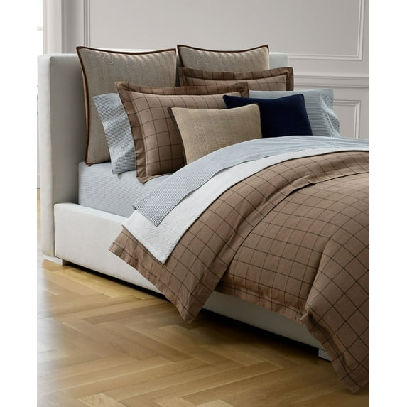 Ralph Lauren CINNAMON Ledger Plaid 3-Pc. Duvet Cover Set, US King