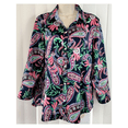 thumbnail image 1 of Ralph Lauren Chaps Women's Multicolor Paisley No Iron Button 3/4 Sleeve Shirt, P, 1 of 2