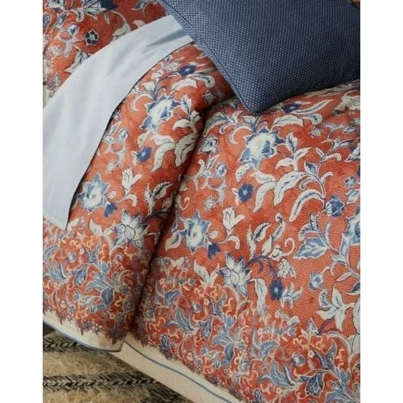 Ralph Lauren Full Queen Duvet Cover Mirabelle Orange Floral Bedding 92 X 96