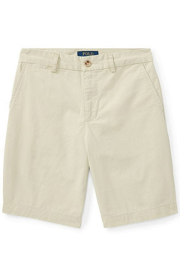 Ralph Lauren GREY Boys Flat-Front Oxford Shorts, US 12 Boys