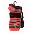 thumbnail image 1 of Ralph Lauren Girls 2 Pairs/Pack Cotton Blend Socks, Size 8-9.5, Pink/Navy, 1 of 1