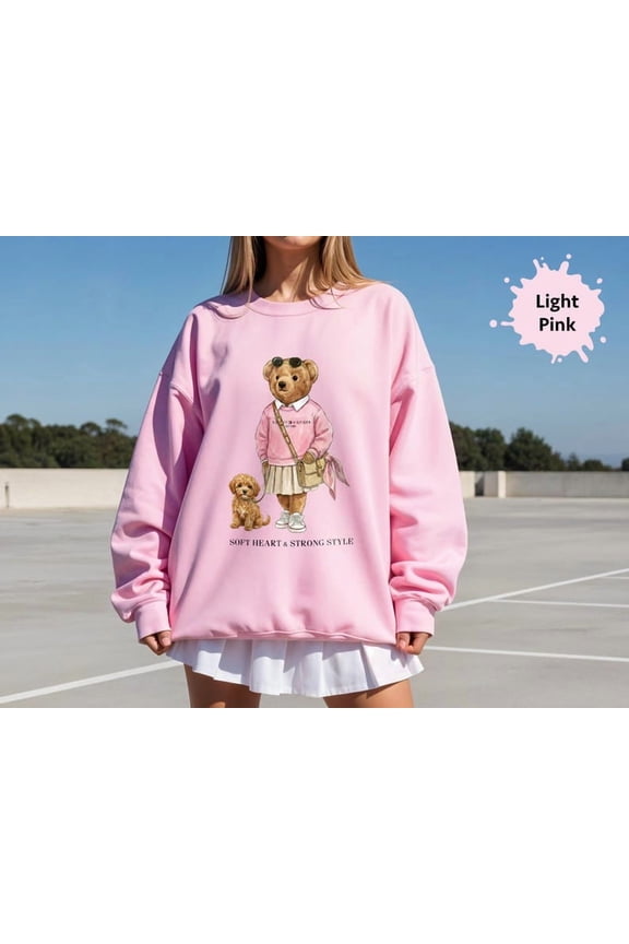 Ralph Lauren Inspired Polo Bear Sweatshirt, Vintage Animal Sweater, Stylish Winter Teddy Bear Shirt, Gift for Her, Bear Lover Crewneck