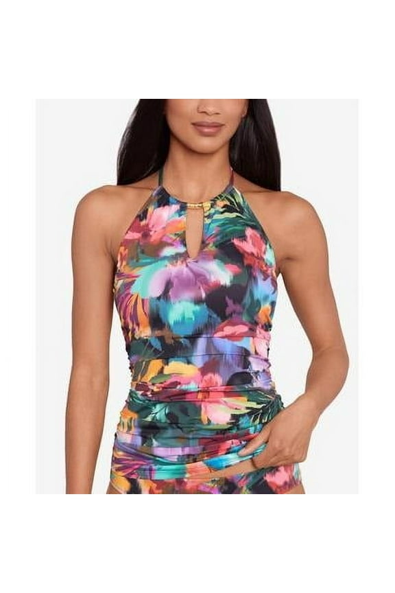 Women's Swim Tankini High-Neck Halter Multi 6