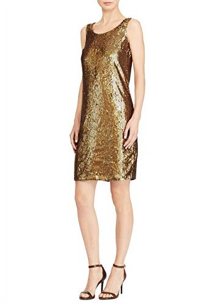 Ralph Lauren Lauren Sequined Shift Dress, Copper (6) - Walmart.com