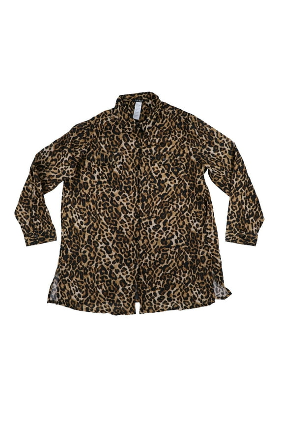Ralph Lauren Women's Plus Sleep Shirt Printed Brown 2X New