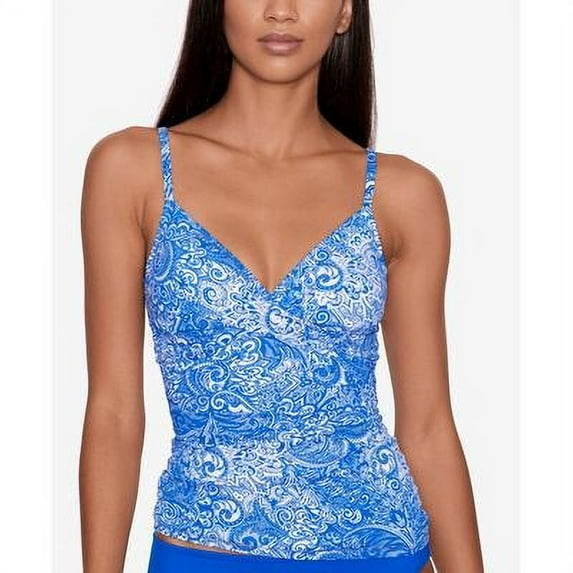Ralph Lauren MULTI Artisanal Woodblock Surplice Camikini Swim Top, US 6