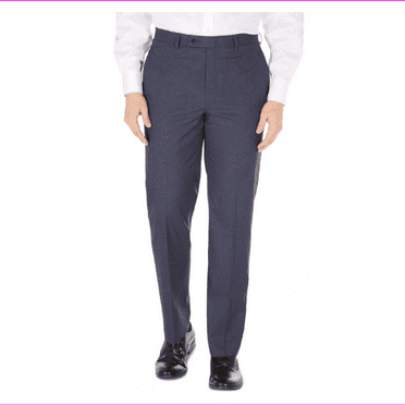 Ralph Lauren Men Classic Fit Flat Front Stretch Fabric Navy Dress Pants 36X32