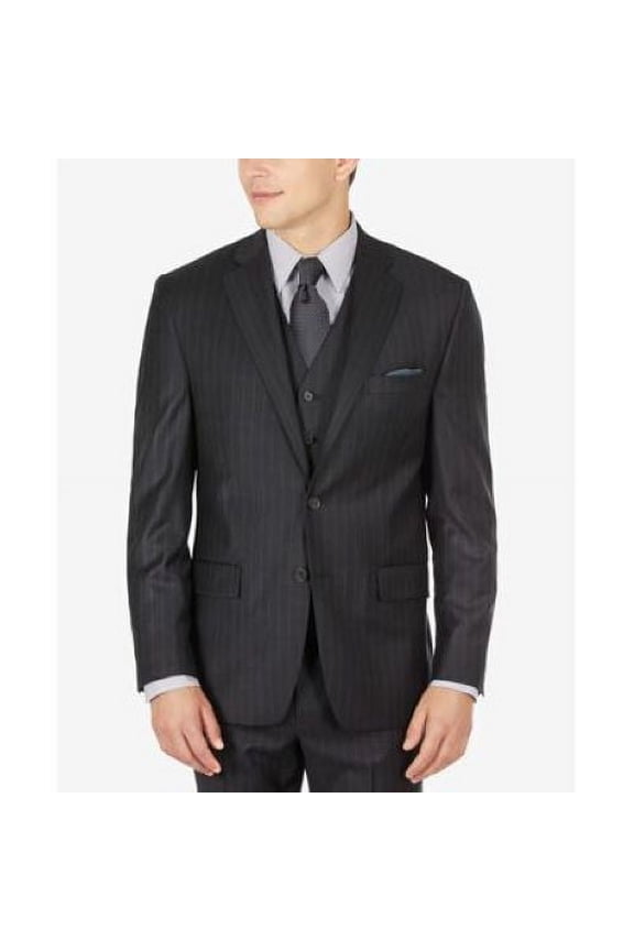 Ralph Lauren Men Lancaster Classic Fit Ultra Flex Wool Flannel Coat Charcoal-46R