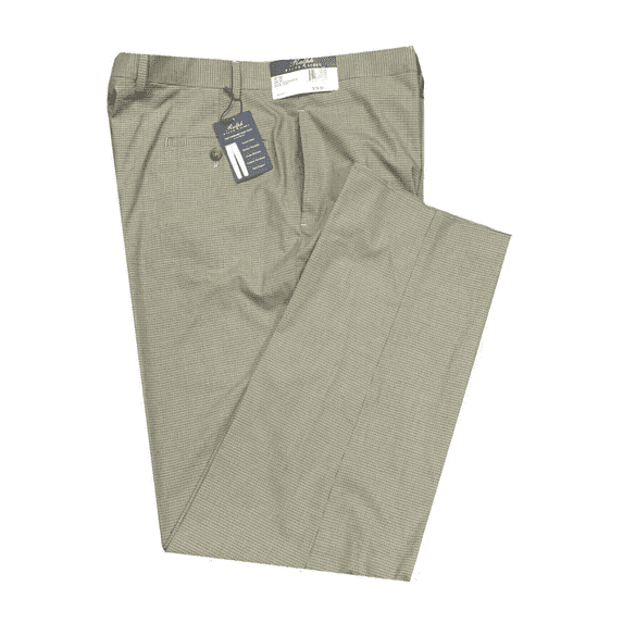 Ralph Lauren Men Relaxed Fit Flat-Front Checked Dress Pants, Olive 36X29