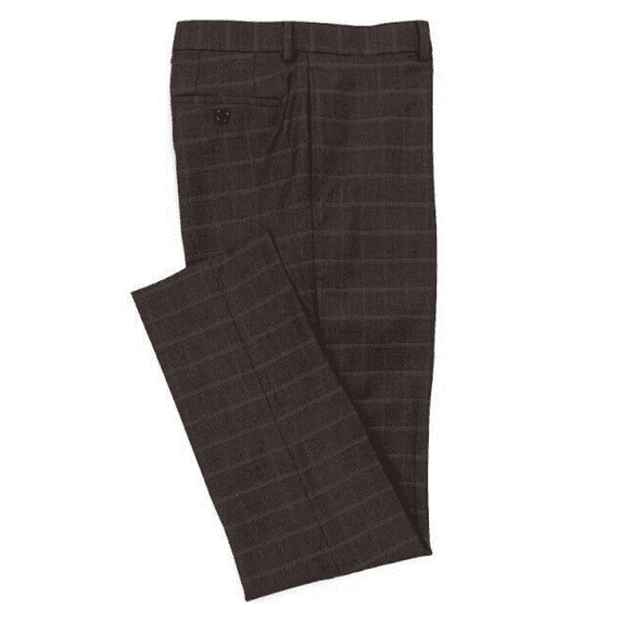 Ralph Lauren Men Slim Fit, Flat Front, Comfort Flex, Plaid Brown Pants 38X30
