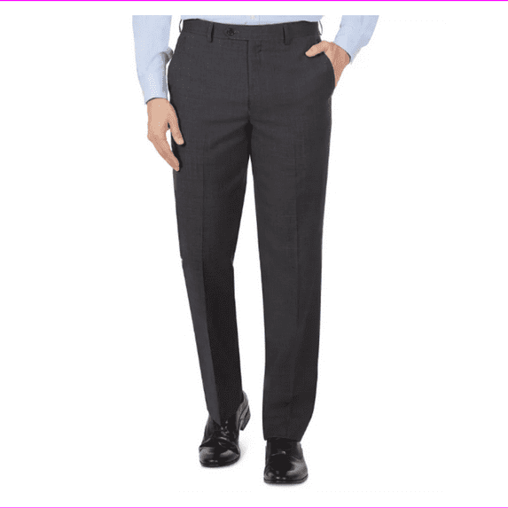 Ralph Lauren Men UltraFlex, Classic-Fit, Flat Front, Plaid, Navy Pants 38X30