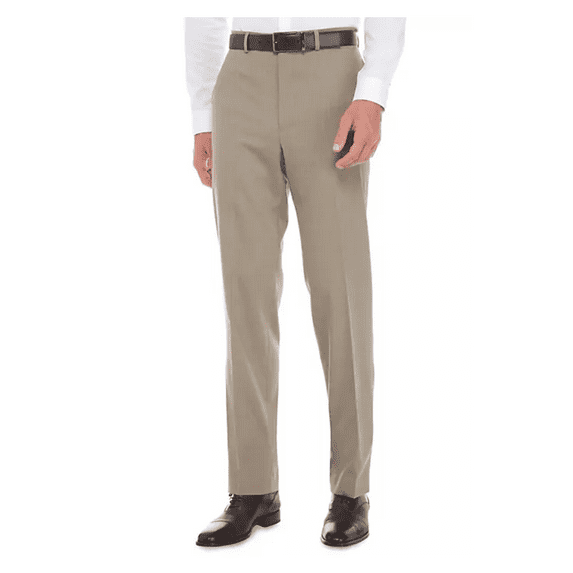 Ralph Lauren Men Ultraflex Relaxed Fit, Flat Front, Light Taupe Pants 36X34