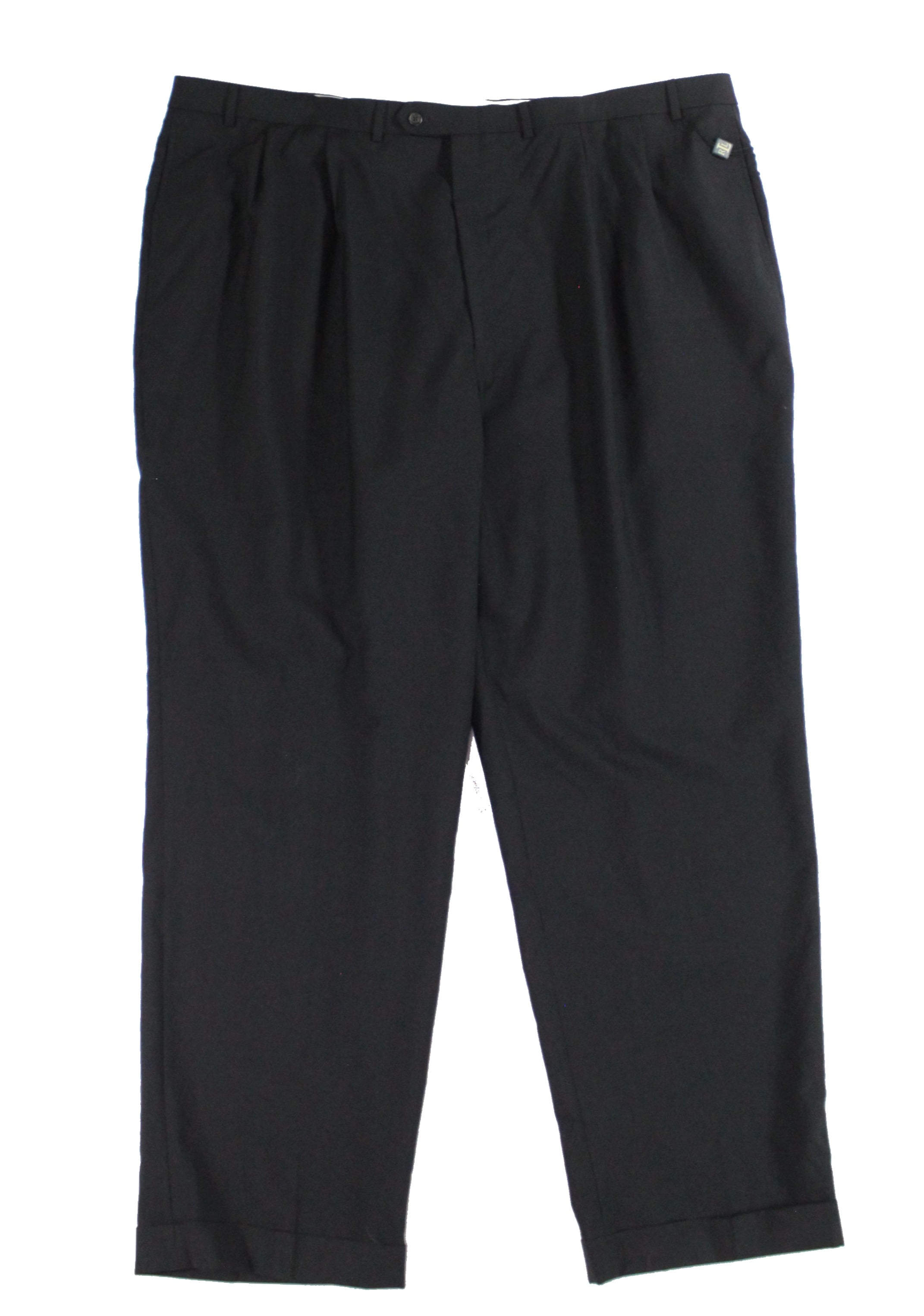 Ralph Lauren Men's 100 Wool Double Reverse Pleated Dress Pants Black