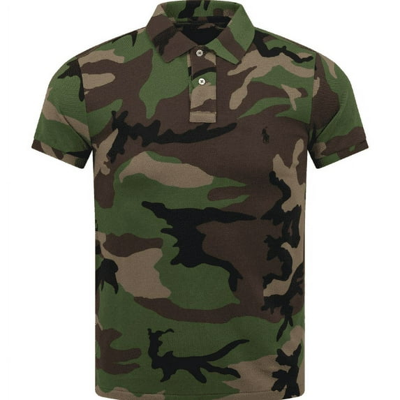 Ralph Lauren Men's Camo Custom Slim Fit Polo T Shirt, Small