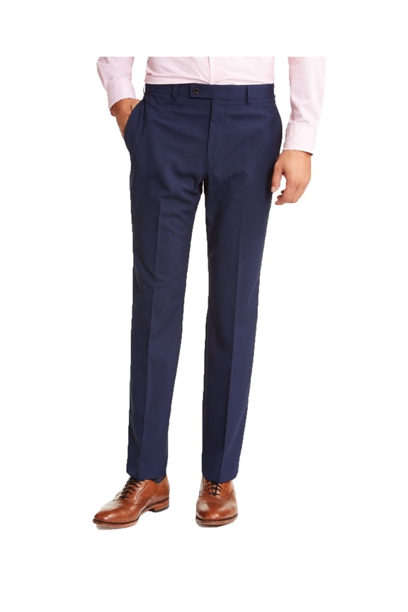 Men's Check Stretch Pants Dress Blue Size 34X32