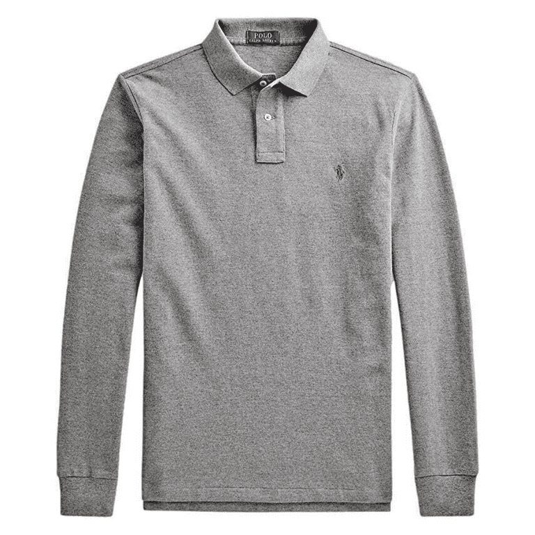 Ralph Lauren Men s Classic Fit Long Sleeve Cotton Mesh Polo Heather Gray XXL Walmart