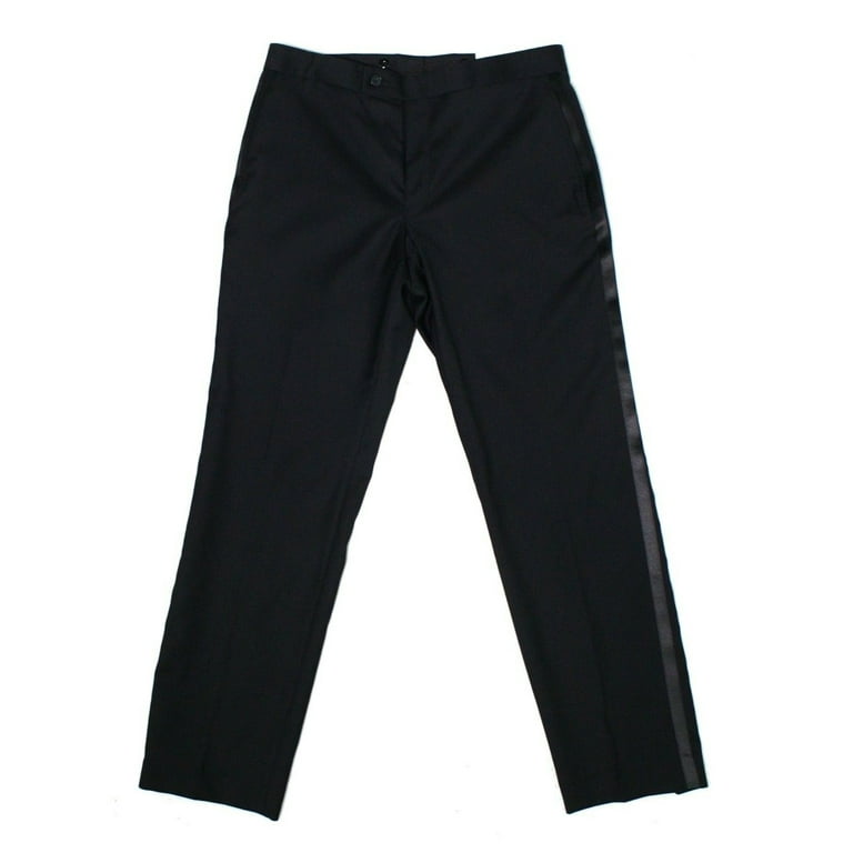 Ralph Lauren Men s Flat Front Tuxedo Pants Black Size 38X30 Walmart