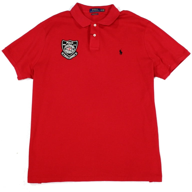 Ralph Lauren Men's Lunar New Year Mesh Polo Shirt Red Size X-Small