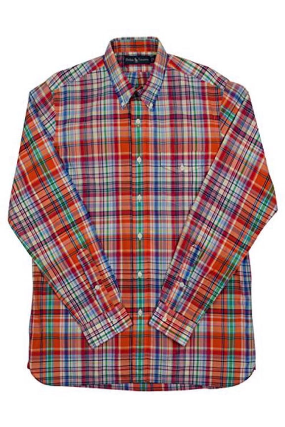 Ralph Lauren Men's Plaid Poplin Bleecker Pocket Sport Shirt-OM-S