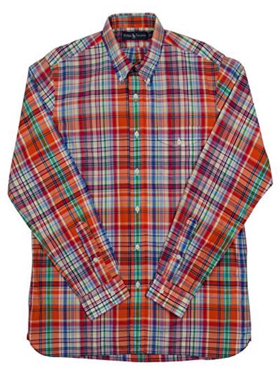 Ralph Lauren Men's Plaid Poplin Bleecker Pocket Sport Shirt-OM-S