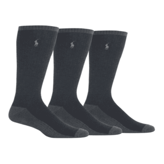 Ralph Lauren Men's PolyesterDress Socks Black Size 10-13