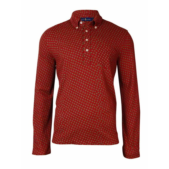 Ralph Lauren Men's Printed Pique Long Sleeves Shirt