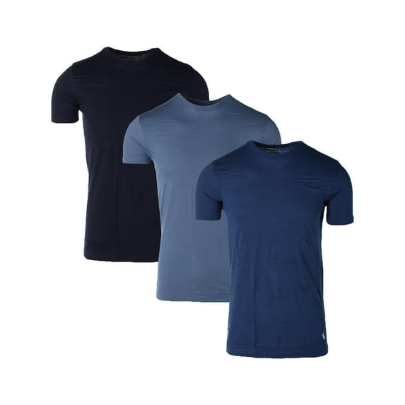 Ralph Lauren Mens 3pk Crew Neck Basic T-Shirt, Multicoloured, Small