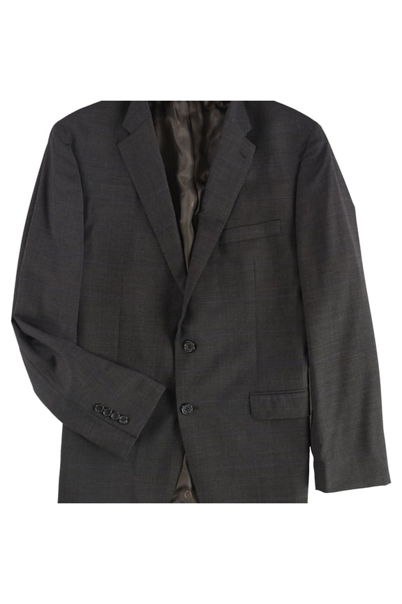 Mens Check Two Button Blazer Jacket, Brown, 41 Regular