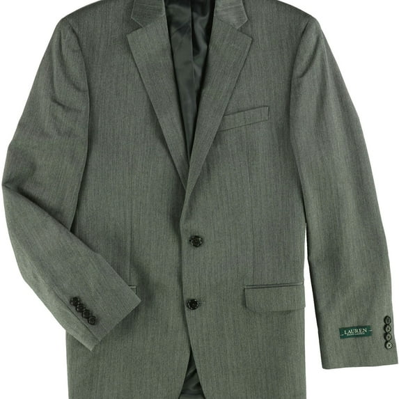 Ralph Lauren Mens Classic-Fit Two Button Blazer Jacket, Grey, 38 Regular