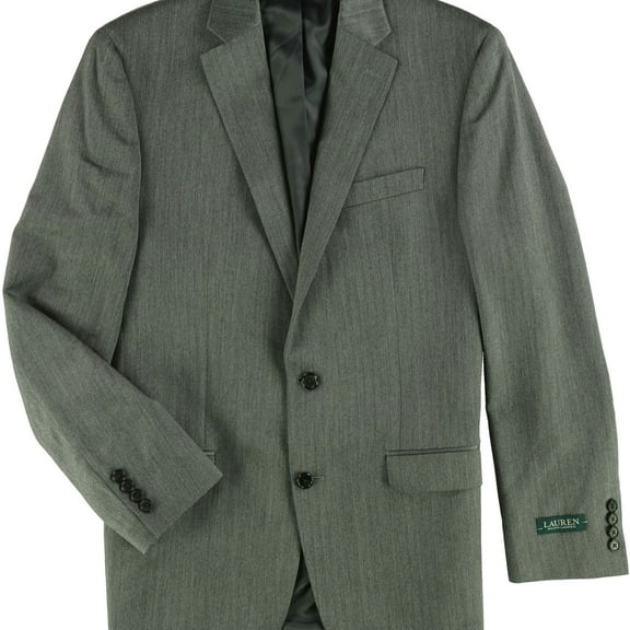 Ralph Lauren Mens Classic-Fit Two Button Blazer Jacket, Grey, 38 Regular