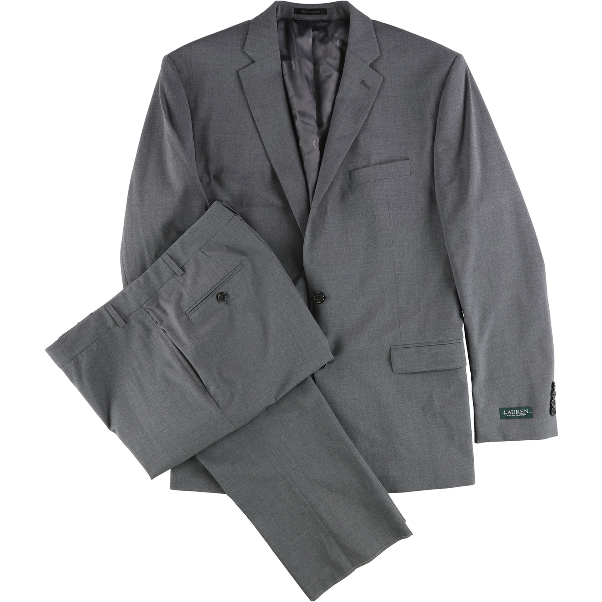 Ralph Lauren Mens Classic-Fit Two Button Formal Suit mediumgrey 38/Unfinished - image 1 of 2