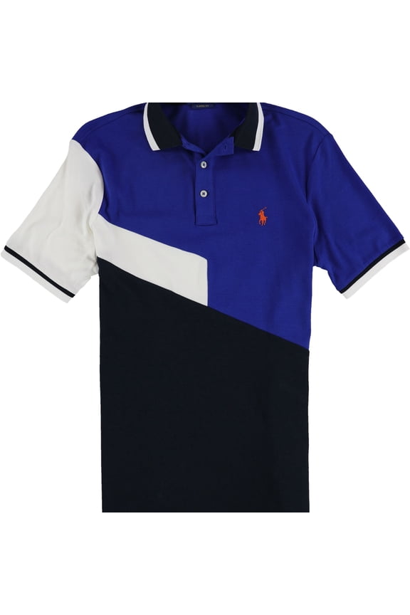 Mens Color Blocked Polo Shirt, Multicoloured, X-Small