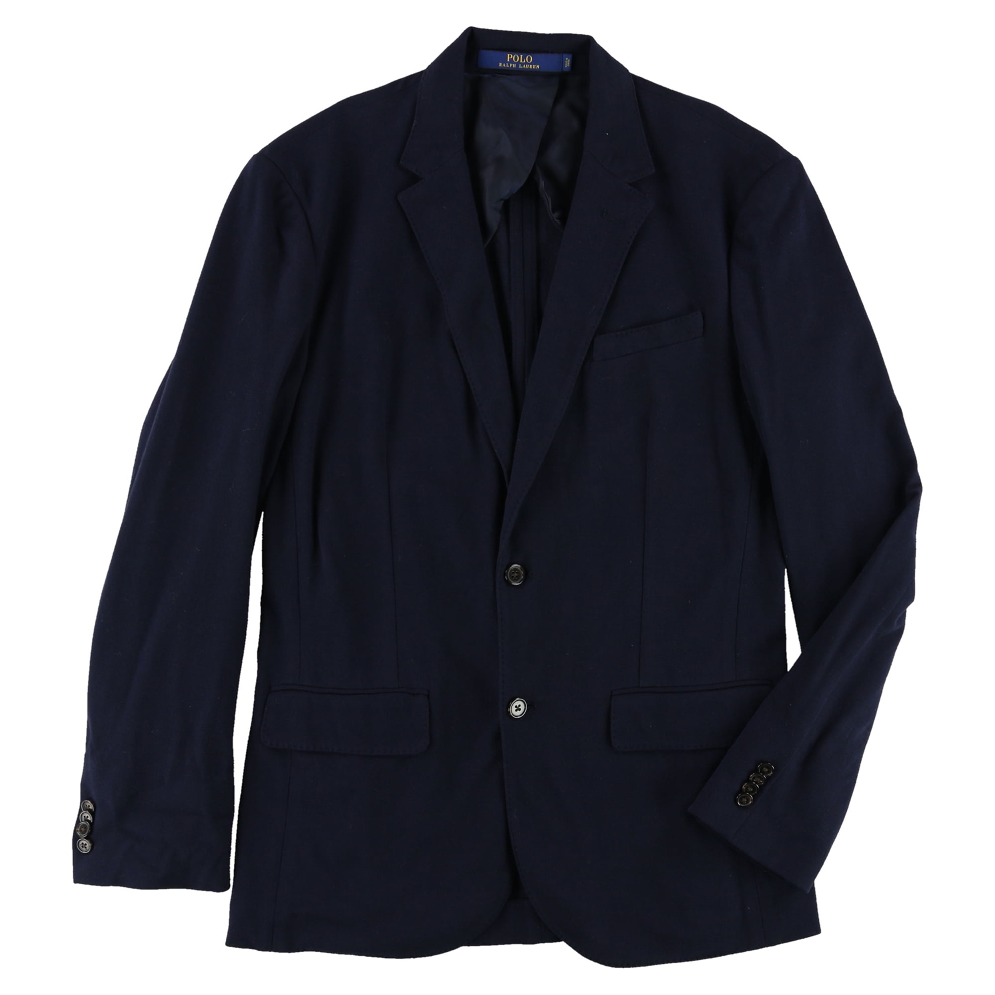 Ralph Lauren Mens Cotton Two Button Blazer Jacket, Blue, Small (Regular) 