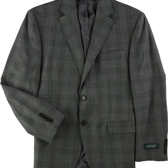 Ralph Lauren Mens Flex Two Button Blazer Jacket, Grey, 43 Regular