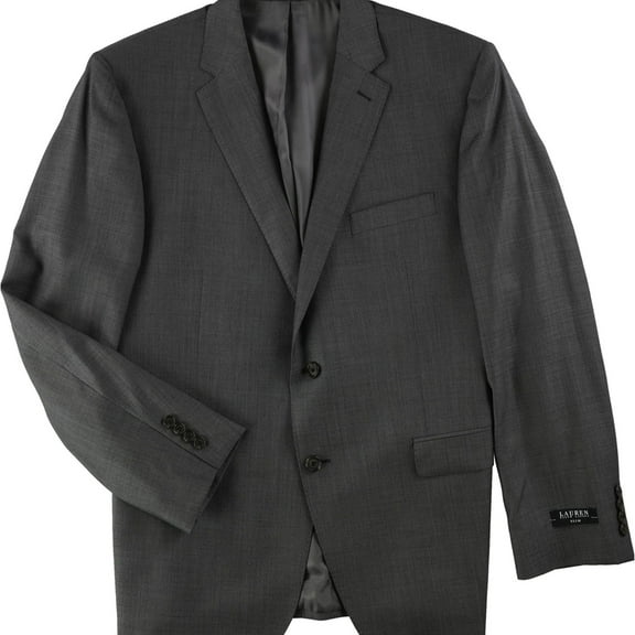 Ralph Lauren Mens Heathered Two Button Blazer Jacket, Grey, 46 Regular